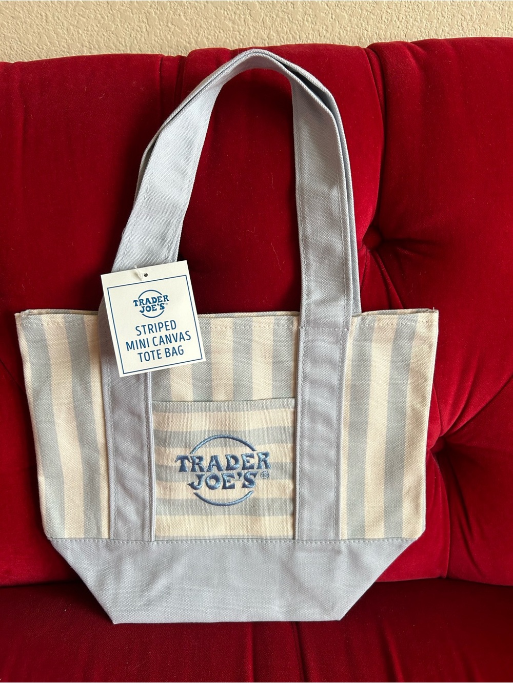 Blue Striped Trader Joe’s Tote Bag